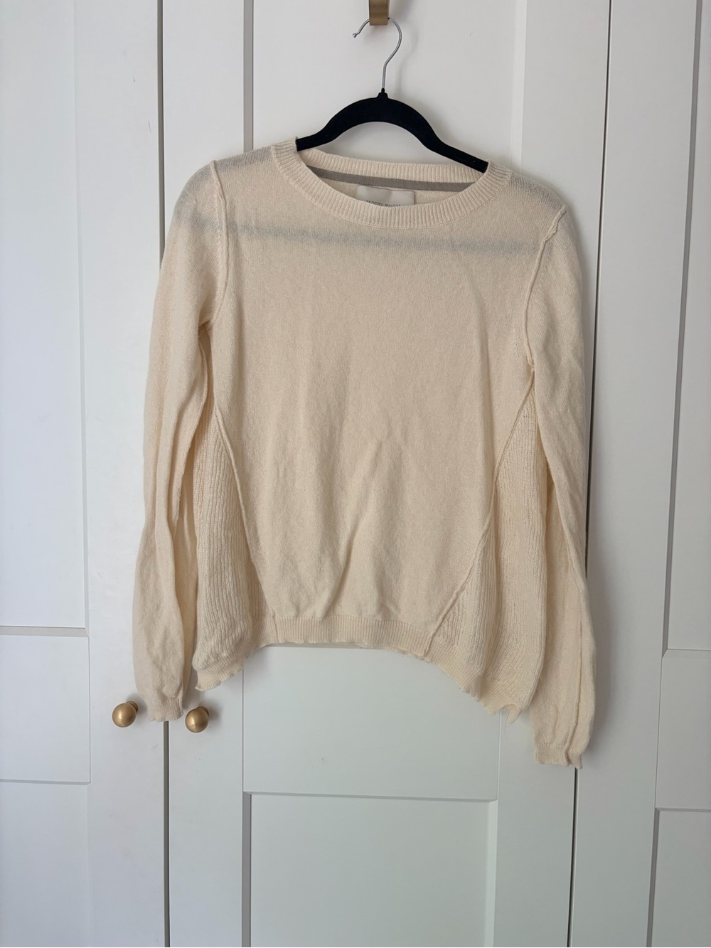 Brochu Walker Cream Cashmere Crewneck Sweater | S